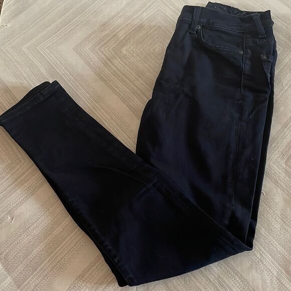 7 For All Mankind Denim - 74AMK Women’s Dark Navy High Waist Straight Leg Jeans